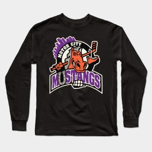 Defunct Detroit Motor City Mustangs Roller Hockey Long Sleeve T-Shirt